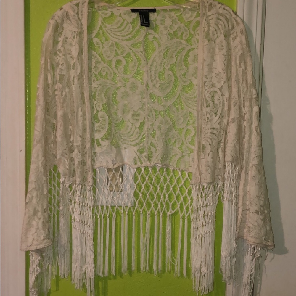 Knitted/Lace cropped Cover Up